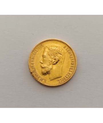 Złota moneta 5 Rubli 1898...