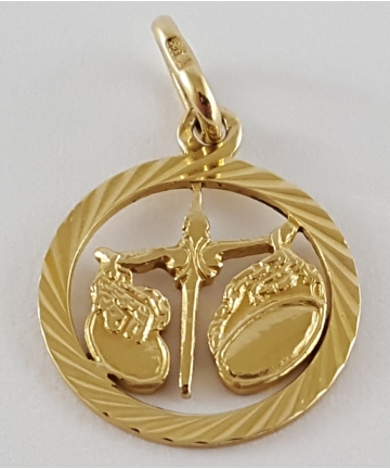 Złoty medalion - zawieszka - Znak zodiaku WAGA