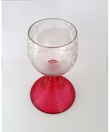Puchar - kielich, szkło rytowane (szlifowane)  z XIX wieku