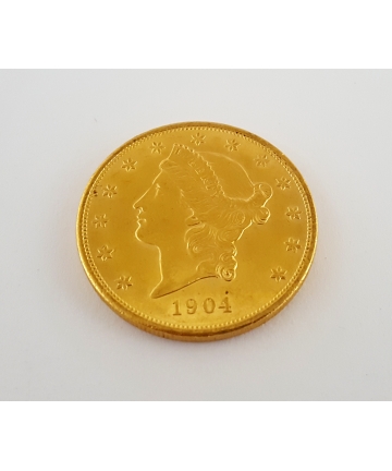 Kolekcjonerska złota moneta 20 Dolarów - 1904 rok - dobry stan