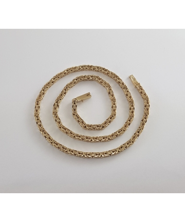 Złoty łańcuch - splot królewski - próba 585 - długość 61,5 cm